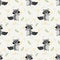 Cute raccoon and tiny flower seamless pattern