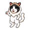 Cute rag doll cat cartoon giving thumbs up