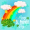 Cute rainbow with clouds for st patricks holiday