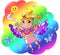 Cute rainbow fairy girl