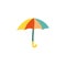 Cute rainbow umbrella with colorful parts - cartoon illustration for nursery decoration