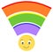 Cute Rainbow wireless signal icon cartoon illustration