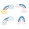 Cute rainbows clouds sun weather sky cartoon decoration