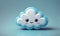 Cute Rainy Cloud 3D Art Animated Graphic, Weather Card Banner Website Design Background - ai generated