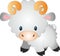Cute Ram isolated illustration. Standing Ram on white background.