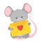 Cute rat holding letter cartoon vector character