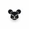 Cute Rat Icon: Paula Scher Style Logo In Positive-negative Space