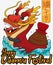 Cute Realgar Wine Bottle over Dragon Boat for Duanwu Festival, Vector Illustration