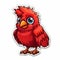 Cute Red Bird Sticker - 2d Game Art Style