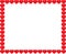 Cute red cartoon hearts love border with space for text