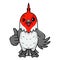 Cute red crested cardinal bird cartoon giving thumb up