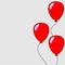 CUTE RED FLIYING BALOON VECTOR IN HAPPY