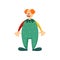 Cute red hair clown with green color clothes