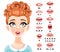 Cute red haired woman talking mouth animation