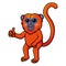 Cute red howler monkey cartoon giving thumb up