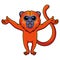 Cute red howler monkey cartoon raising hands