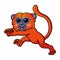 Cute red howler monkey cartoon running