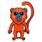 Cute red howler monkey cartoon standing