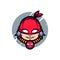 Cute Red Mask Bandit Vector Mascot