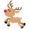 Cute Red Nosed Reindeer Vector Illustration