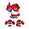 Cute red owl mascot