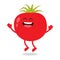 Cute red ripe funny tomato