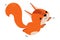 Cute Red Squirrel with Bushy Tail Jumping Vector Illustration