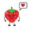 Cute red strawberry illustration with callout shape