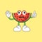 cute red watermelon fruit character vector logo icon