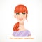 Cute redhaired young woman portrait for avatar