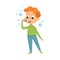 Cute Redhead Boy Blowing Soap Bubbles Through Wand, Little Boy Playing with Soap Bubbles, Kids Leisure, Outdoor Hobby