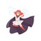 Cute Redhead Girl Wearing Superhero Costume, Super Child Character in Mask and Black Cape Vector Illustration