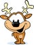 Cute reindeer on abstract background - vector