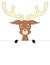 Cute Reindeer holding blank placard