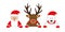 Cute reindeer santa claus and icebear cartoon for christmas