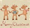 Cute reindeers Christmas card