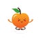 Cute relaxing, meditating peach fruit character. Vector icon, illustration