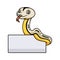 Cute reticulated motley tiger platinum cartoon with blank sign