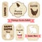 Cute retro easter set of labels with eggs, chicken