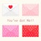 Cute retro envelopes with ornament in shabby chic style