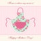 Cute retro Mother`s Day card with imitation of mom`s apron