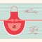 Cute retro recipe card with imitation of mom`s apron