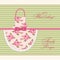 Cute retro recipe card with imitation of mom`s apron