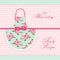 Cute retro recipe card with imitation of mom`s apron