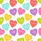 Cute retro seamless Valentines Day pattern with hearts