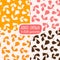 Cute retro set of leaf seamless patterns.  Simple design and four colorways.  Vector repeating design for  fabric, wallpaper or wr