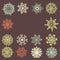 Cute Retro Snowflakes. EPS 8