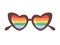 Cute retro sunglasses in LGBTQ flag colors. LGBTQ community, Pride month, love is love. Vector illustration in flat