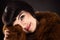 Cute retro woman furs