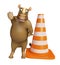 Cute Rhino cartoon character with construction